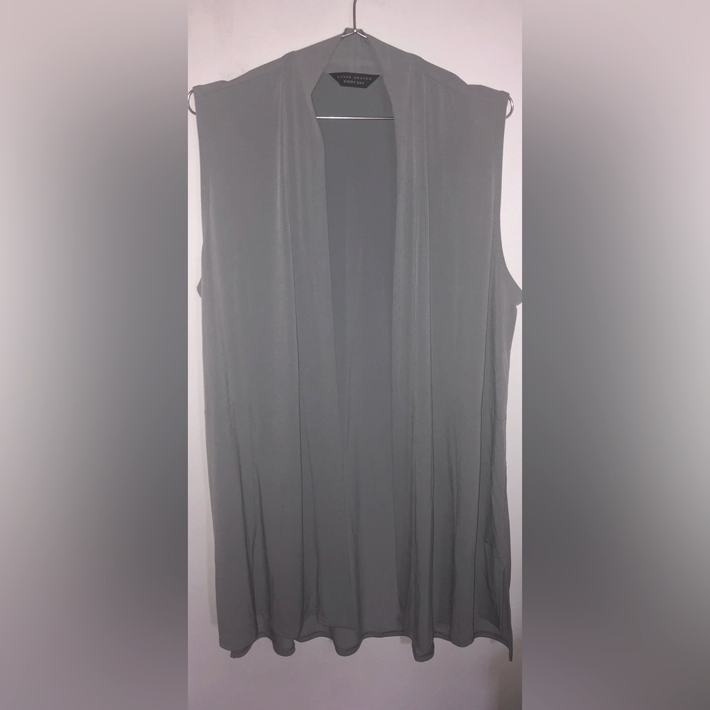 Susan Graver Charcoal Open Front Vest